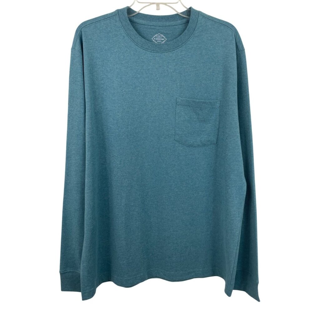 St Johns Bay Blue Long Sleeve Pullover T-Shirt Men’s Size Large - Picture 1 of 6